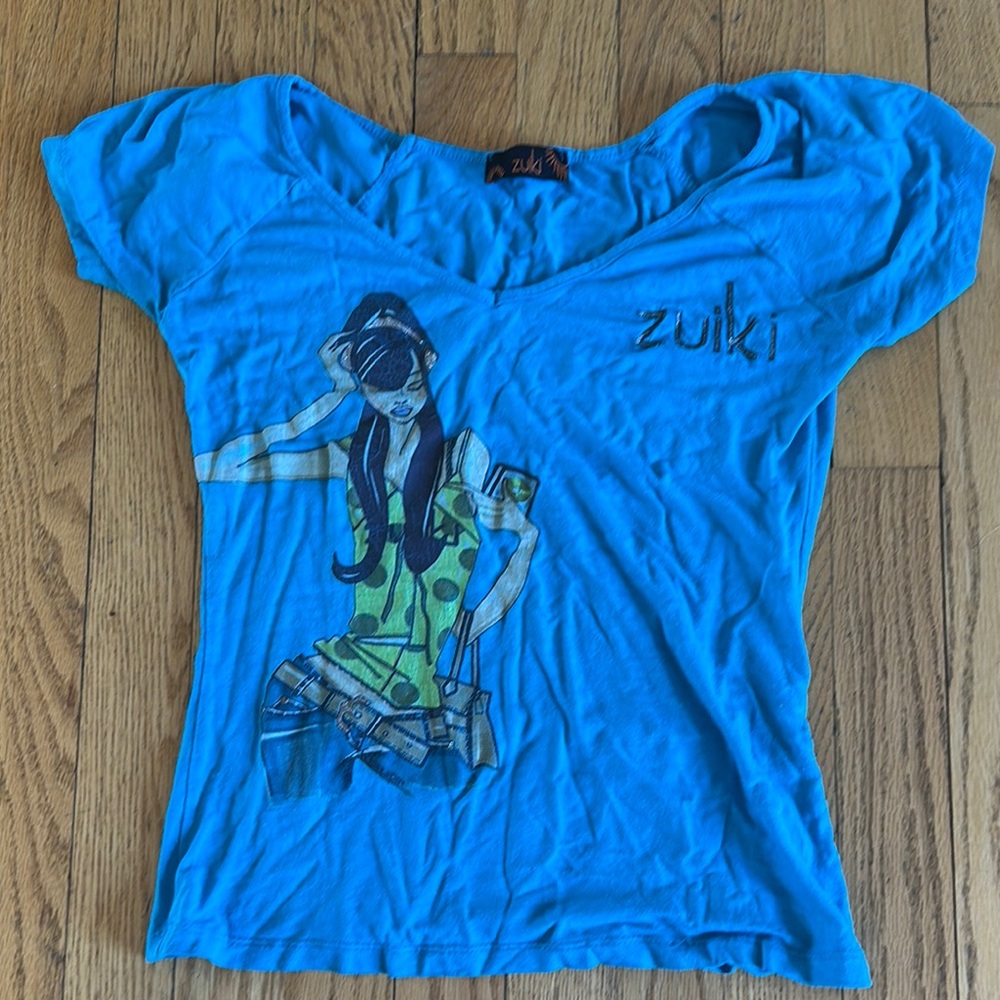 Blue Graphic Women's Top